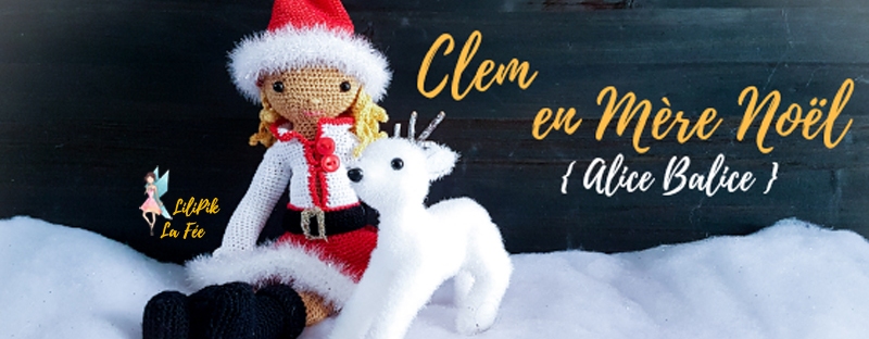 Tenue de mère Noël pour poupée Clem d'Alice Balice